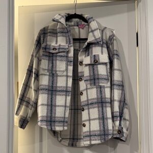 Miami Plaid Jacket in White and Gray